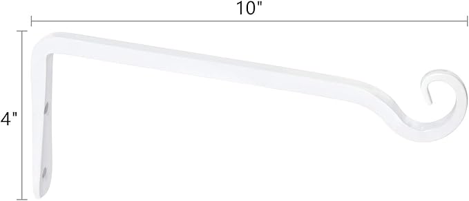 Mkono Hanging Plant Bracket 10 inch Metal Wall Plant Hook Decorative Plant Hanger for Bird Feeders, Planters, Lanterns, Wind Chimes, Home Decor Indoor Outdoor 4 Pack,White