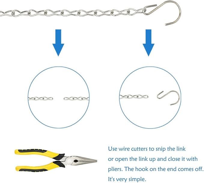 4 Pack 35 Inch Silver Hanging Chain for Hanging Bird Feeders, Bird Houses, Planters, Baskets, Birdbaths, Lanterns, Wind Chimes, Billboards, Signs and Ornaments