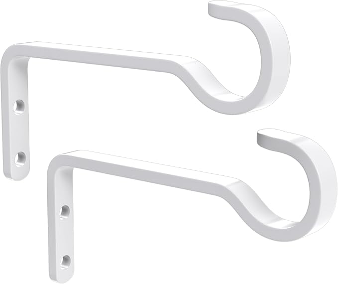 6 Inch 2 Pack Heavy Duty Outdoor Plant Hangers for Hanging Baskets, Iron Hanging Plant Brackets, Metal Plant Wall Hooks for Lantern, Bird Feeder, Windchime, White