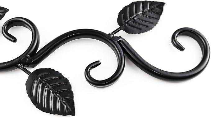 NSBELL Plants Hangers Outdoor Indoor Decor, Wall Hooks for Hanging Plant Bracket, Plant Hooks for Bird Feeder, Wind Chime, Lights, Lanterns (Black-2PCS)