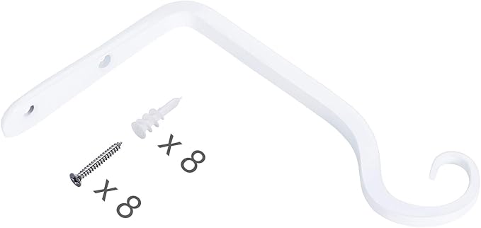 Mkono Hanging Plant Bracket 6 inch Metal Wall Plant Hook Decorative Plant Hanger for Bird Feeders, Planters, Lanterns, Wind Chimes, Home Decor Indoor Outdoor 4 Pack, White