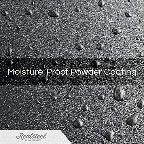 RealSteel Metal Garden Gnomes Outdoor – Steel 4 Pack Lawn Ornaments & Statues, Funny Yard Decor, Weatherproof Garden Decoration, Gift for Gardeners (Black)