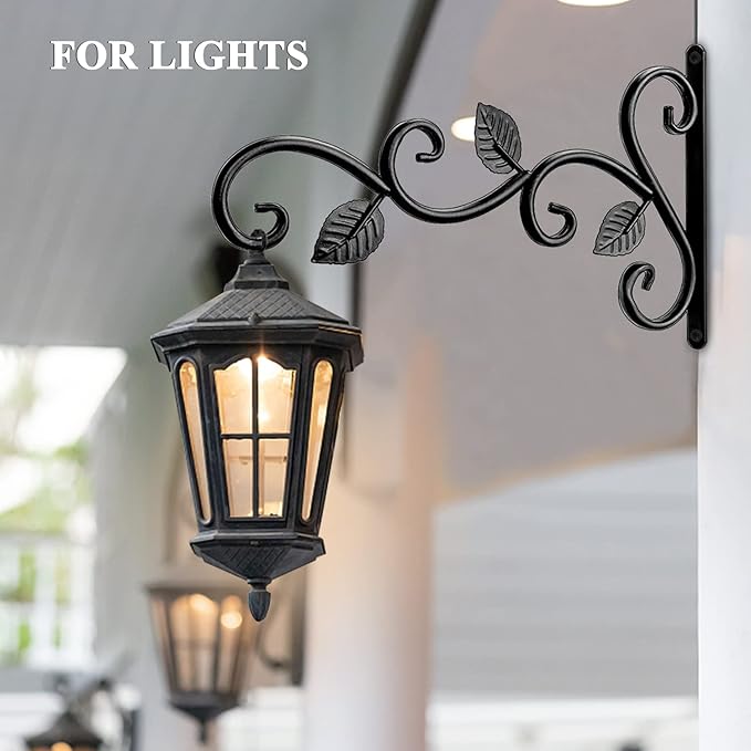 2 Pack Plants Hangers Outdoor Indoor Decor, Wall Hooks for Hanging Plant Bracket, Plant Hooks for Bird Feeder, Wind Chime, Lights, Lanterns