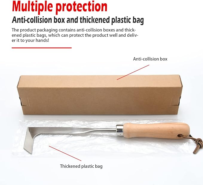 SOMOLUX Gardening Hand Weeder Tool Set, Multifunctional Garden Tools Stainless Steel with Wooden Handle for Garden Lawn Yard Planting Digging Measuring Pruning Cutting 2 Pack