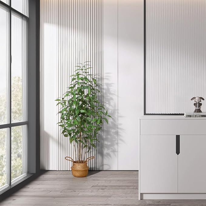 Artificial Eucalyptus Tree,5Ft Tree Fake Plant in Pot for Home and Office Decor,Potted Faux Plants Tall Artificial Trees for Indoor, Outdoor