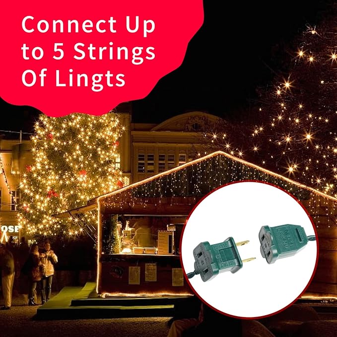 Ultra-Bright Connects End to End Yellow Christmas Mini Lights 100L 19.6Ft UL Listed Incandescent Bulb String Light Set for Indoor Outdoor Holiday Garden Party Christmas Tree Garland Decor
