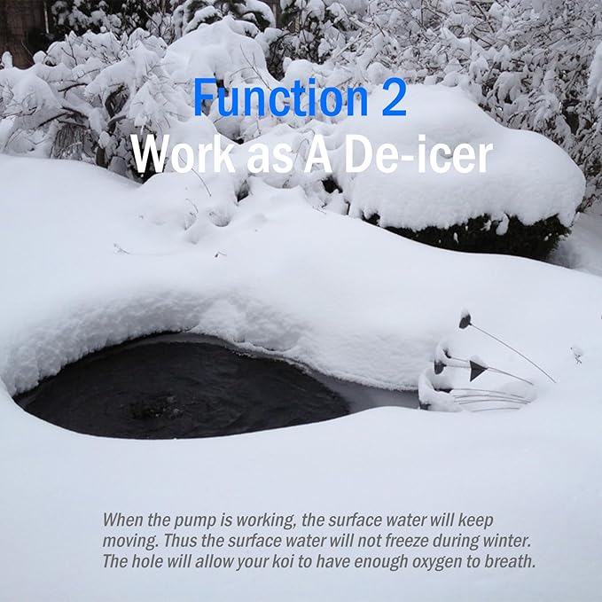 Pond Air Pump Pond Aerators for Outdoor Ponds up to 2000 Gallons, Flow Adjustable Pond Aerator Pump All-in-One Pond Aeration Kit with Airline Tubing Air Stones Check Valves
