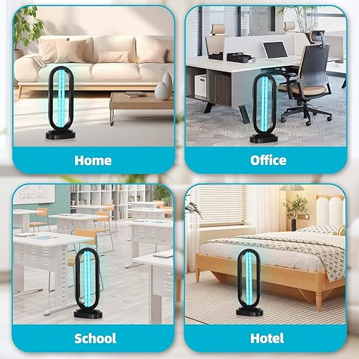 UV Light Sanitizer,UVC Home Disinfection Device 4-Speed Timing and Remote Control,Ultraviolet Light Sanitizer for Bed Bugs and Dust Mites,UV Lamp for Whole Room