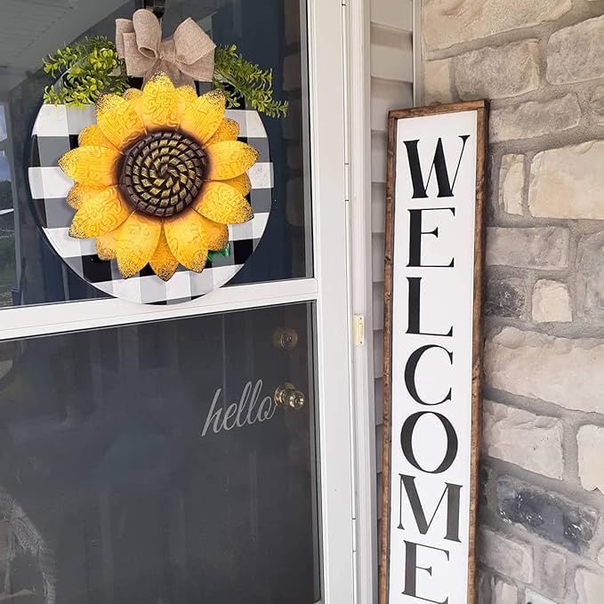 EASICUTI Sunflower Metal Flowers Wall Decor Metal Wall Art Decorations Hanging for Indoor Outdoor Home Bathroom Kitchen Dining Room Bedroom Living Room Or Wall Sculptures 12 Inch