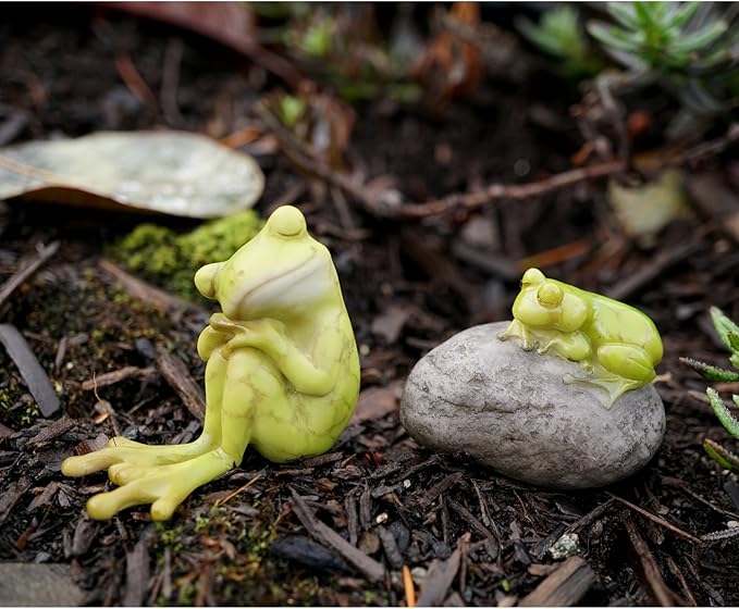 Top Collection Miniature Fairy Garden and Terrarium Statue, Frog Resting