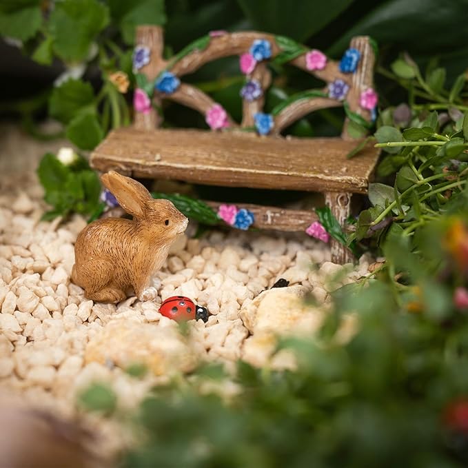 Fairy Garden Accessories Outdoor - Colorful Fairy Garden Starter Kit with a Fairy for a Garden and Miniature Furniture - 14 Piece Set