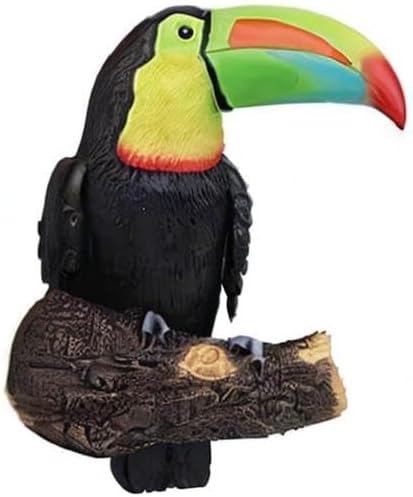 Toucan Tree Hugger Tree Decor Hanging Garden Statue 11.4 Inches High Multicolor Resin Tropical Animal Lawn Exotic Bird Sculpture Tree Decoration for Lawn Porch Yard Patio (Style3)