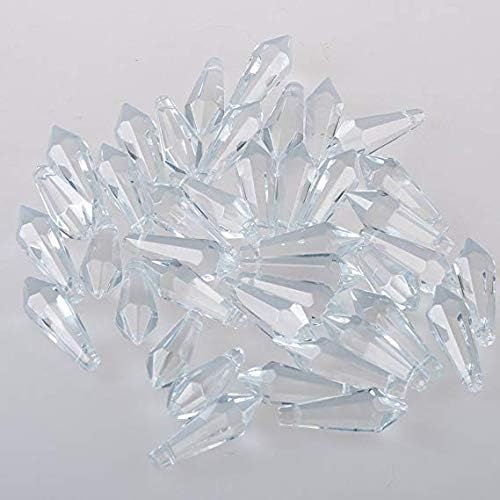 50pcs 38mm Chandelier Crystal Icicle Prisms Replacement Drops Lamp Candle Holders Curtain DIY Parts