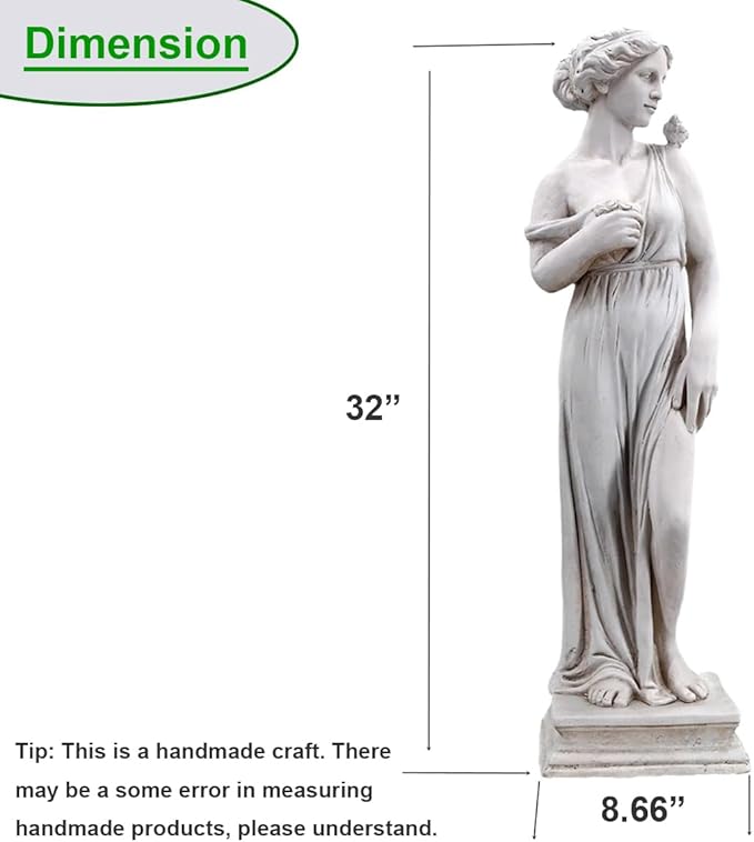 Outdoor Statue, Nymph Sculpture Goddess of Greek Mythology Roman Style for Garden Patio Yard Lawn Porch Decor (Nymph)