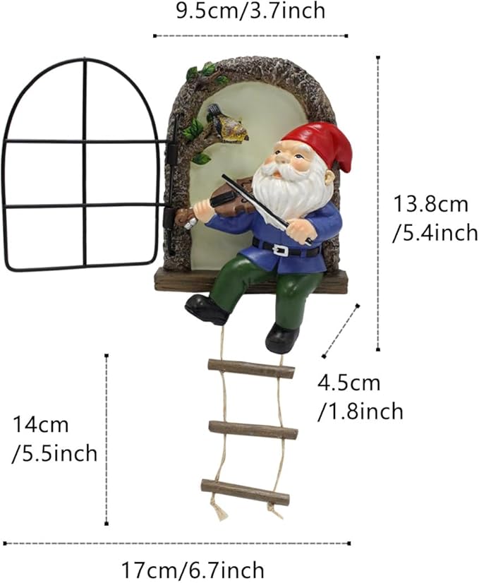 Funny Garden Gnome Statues, Creative Resin Dwarf Sculptures, Outdoor Yard Decor, Gnomes Tree Faces for Lawn, Patio, Porch, Miniature Fairy Garden Accessories, Novelty Gift for Indoor/Outdoor Use