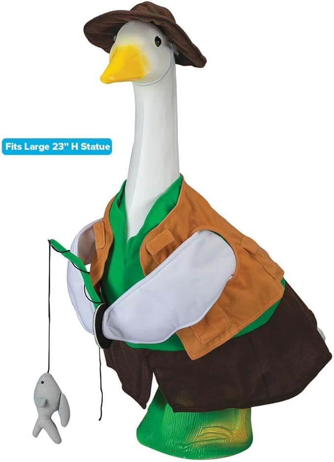 Miles Kimball Fishing Goose Outfit by GagglevilleTM, Fits Large 23" H Statue