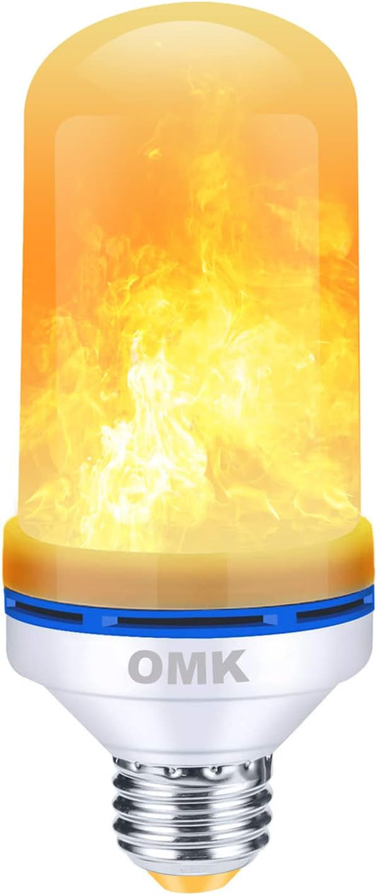 OMK Flame Light Bulbs, Christmas Decorations Flame Bulb, LED Flame Effect Fire Light Bulbs, for Porch Yard Bedroom Hotel Bar Pary Holiday Gifts