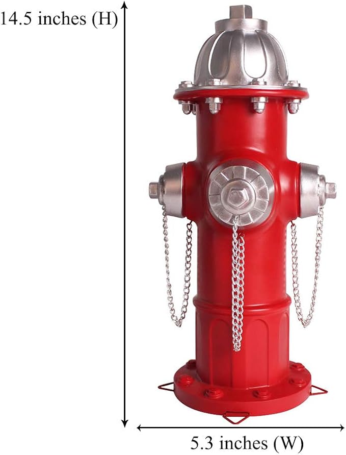 Fake Fire Hydrant for Dogs to Peed on, Dog Fire Hydrant Pee Post, 14.5" Backyard Decor Outdoor Statues Firefighter Gifts for Men (14.5")