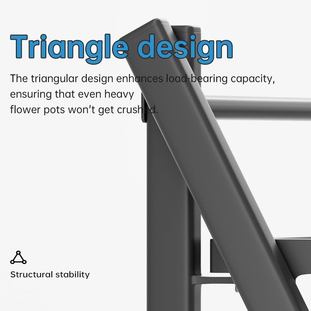 Deluxe 2-Tier Aluminum Plant Stand Indoor/Outdoor, Weather-Resistant Flower Pot Rack, Stylish & Lightweight Plant Stands for Garden, Balcony & Living Room