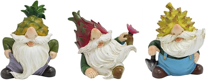 3 PCS Funny Garden Gnome Statues, Creative Resin Dwarf Sculptures, Outdoor Yard Decor, Gnomes Tree Faces for Lawn, Patio, Porch, Miniature Fairy Garden Accessories, Novelty Gift for Indoor/Outdoor Use