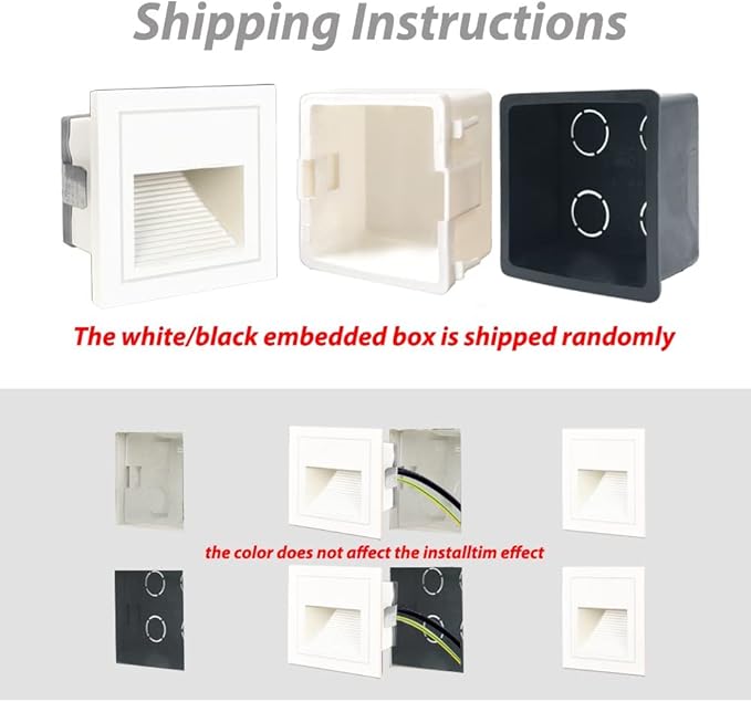 4Pcs 3W LED Step Light, 120V Warm White 3000K IP65 Waterproof Recessed Wall Light, Stair Light Staircase Light Lighting lamp, Inside Outside Garden Balcony Corridor, Aluminum