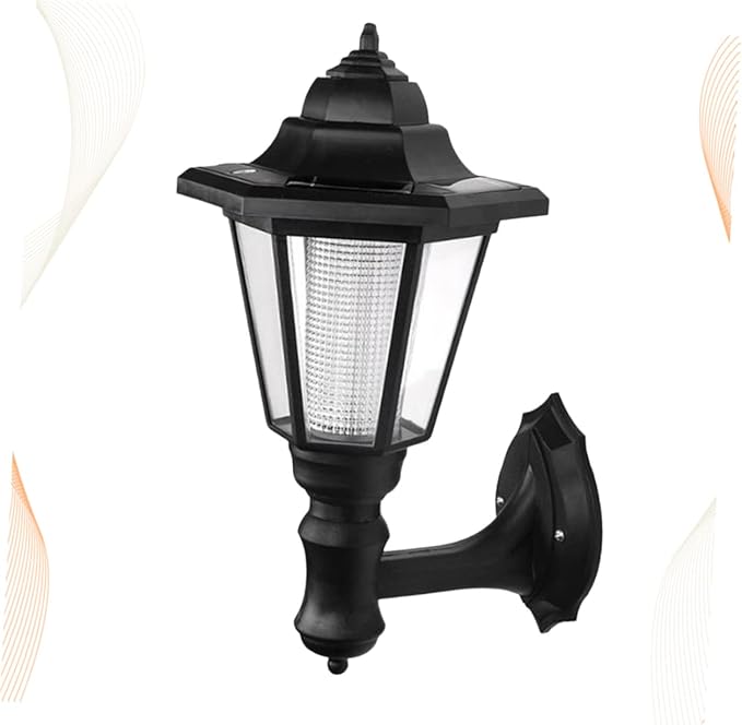 DOITOOL Solar Wall Lights Outdoor, 6-Pack Hexagonal LED Wall Sconce, Black, 16x28CM, IP44 Waterproof, Automatic On/Off, Outdoor Porch Garden Fence Landscape Hotel Restaurant Patio