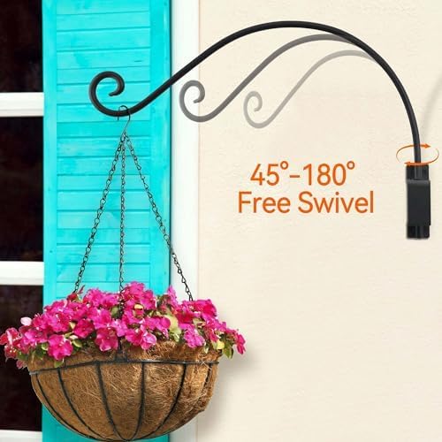 Qiang Ni Swivel Plant Hanger Bracket: Bird Feeder Hanger for Outdoor Wall Mount (22 - A, 22 Inch)
