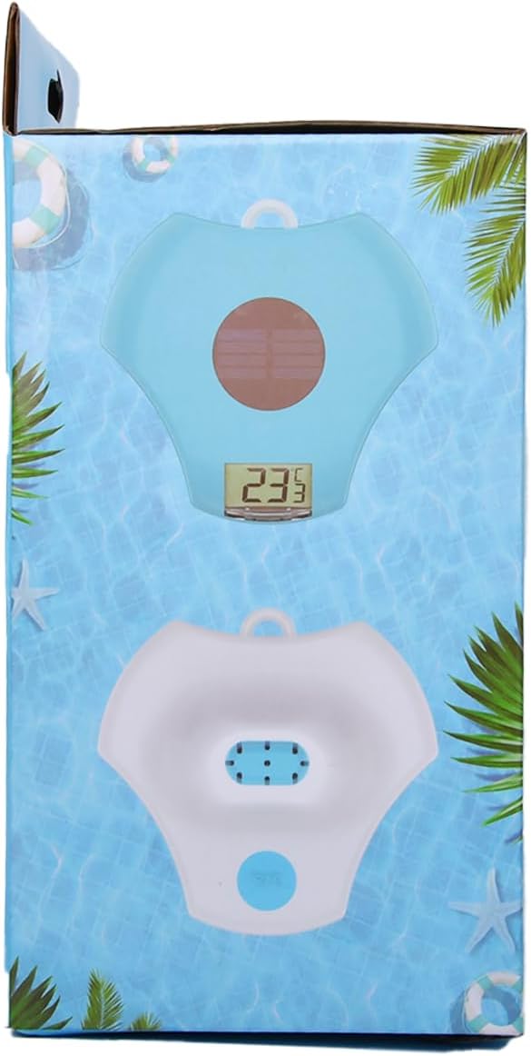 BALDR Pool Thermometer Floating Easy Read, IPX8 Waterproof, Solar Powered Digital Pool Thermometer with LCD Screen for Swimming Pool/Hot Tub/Aquarium (Navy)