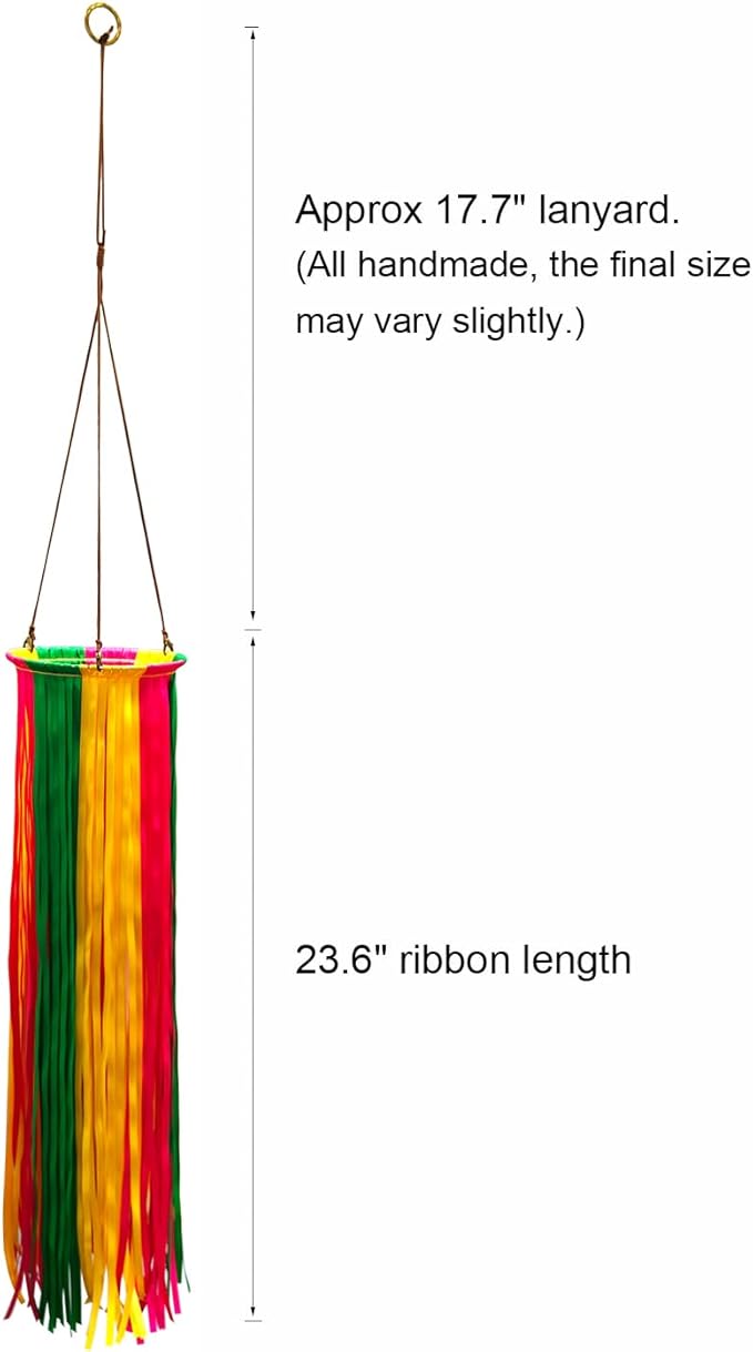 Satin Ribbon Windsock Streamer, Outdoor Decorations for Your Patio, Garden, Yard, Dock and Camper, 41-Inch, WS41-HHL