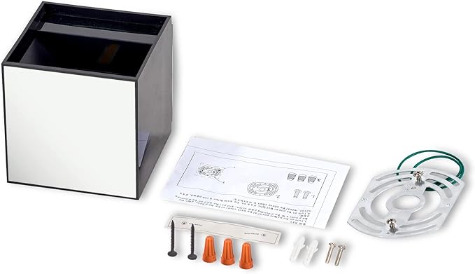 LANFU Indoor Cube Wall Light 10W COB 3000K Modern Up/Down Wall Sconce for Bedroom Living Room Staircase Lighting Fixture,1200 Lumen, Outside Wall Lights for House IP65 Waterproof Porch Lights