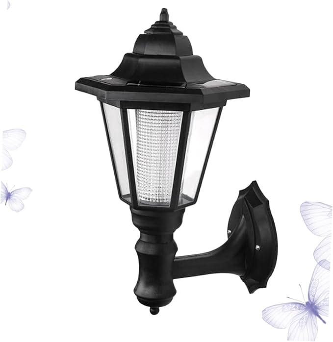 DOITOOL Solar Wall Lights Outdoor, 6-Pack Hexagonal LED Wall Sconce, Black, 16x28CM, IP44 Waterproof, Automatic On/Off, Outdoor Porch Garden Fence Landscape Hotel Restaurant Patio