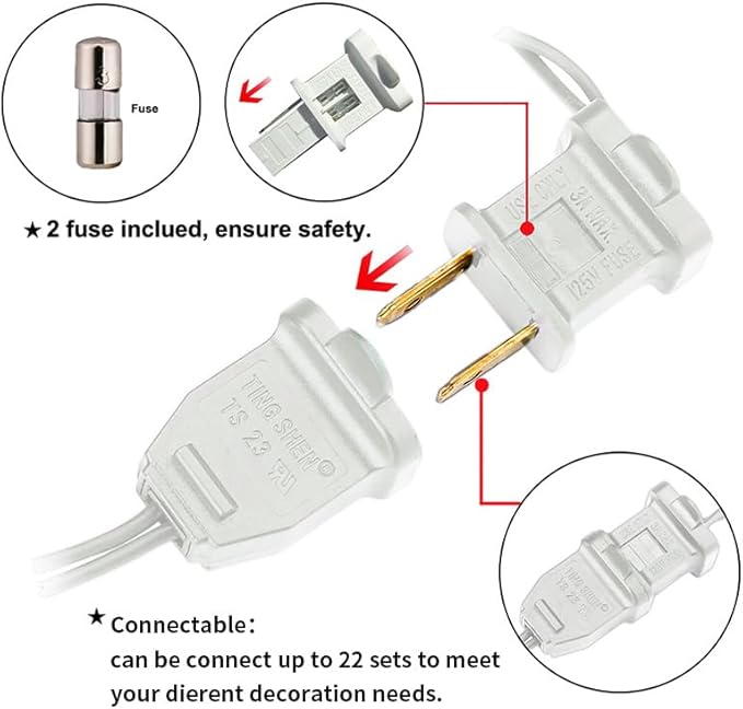Red Christmas LED Lights - 2 Pack 100 Count Red Christmas String Lights for Tree, Bedroom, Wedding, Indoor/Outdoor Valentines Day Decorations, 2 Sets 33 Feet White Wire, UL Certified, Connectable