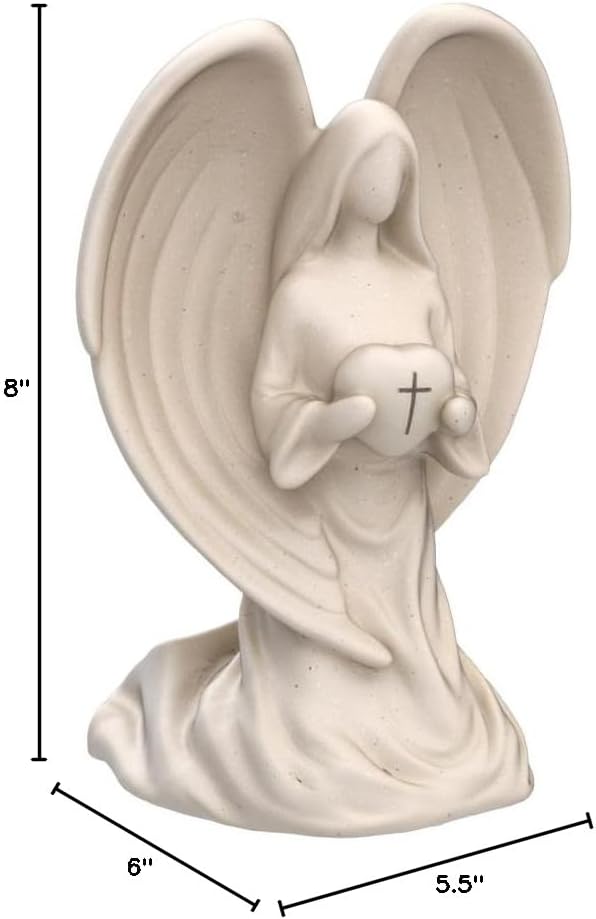 Solar Light Angel Statue, Unique Funeral Memorial Gifts, Light Up Angels in Loving Memory, Remembrance Gift for Loss of Loved One with Condolences Card