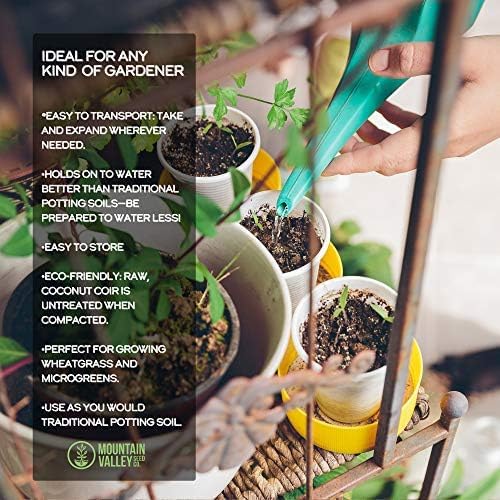 Minute Soil Bulk Coconut Coir Block 2-Pack – OMRI Listed for Organic Use – Compressed Growing Medium Expands with Water – Indoor & Outdoor Gardening Soil Alternative