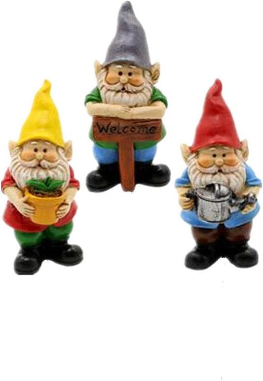 MUAMAX Miniature Gnome Figurines Fairy Gardens Gnomes Accessories Gift for Garden Little Gnomes Small Gnome 3''