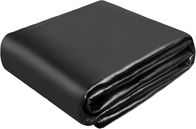 TEZONG Pond Liner,15x20Ft Pond Liners for Outdoor,28Mil PE Black Koi Fish Pond Liners,Reinforced Pond Underlayment for Water Garden,Waterfall,Fountain