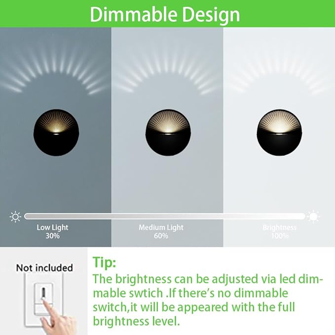 6W Wall Lamp,Exterior Waterproof Wall Sconces Light Fixture,110V Wall Mount Light 3000K Warm White Porch Lights for Garage,House,Garden,Patio 4Pack (Black)