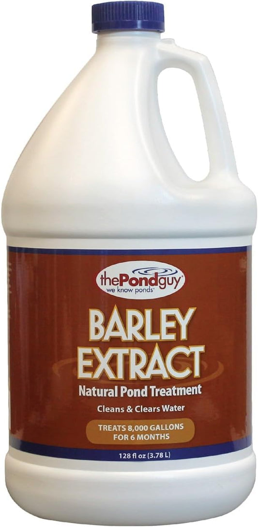 The Pond Guy Barley Extract Natural Liquid Treatment for Ponds and Water Gardens, Safe for Koi Fish and Plants, Natural Solutions for Clear Pond Water - 1 Gallon