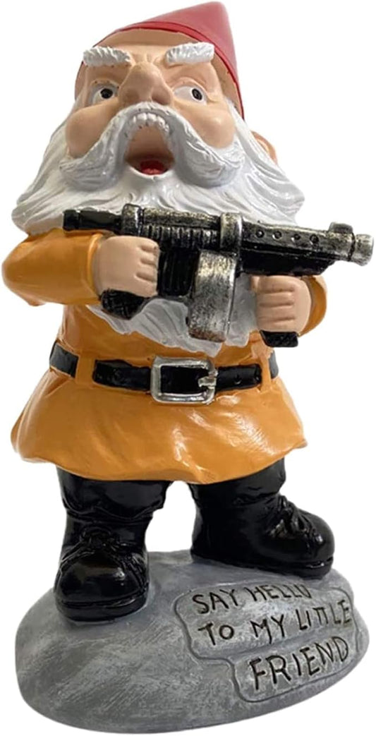 Garden Gnomes Outdoor Funny Garden Gnomes Funny Gnomes with Guns - for Indoor Outdoor Garden Gnome Sculpture Patio Yard Lawn Dwarf Decoration