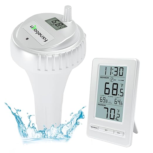 Urageuxy Pool Thermometer, Digital Wireless Water Thermometer Floating Easy Read, IPX8 Waterproof for Hot Tub/Ice Bath/Pond/Swimming Pools/Cold Plunge/SPA/Aquarium