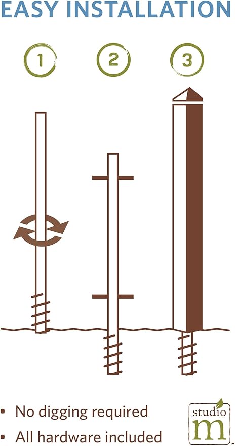 Studio M Art Pole, PVC Weather Resistant Pole with Vinyl Bowl 20 inches Tall Outdoor Decoration for Gardens, Patios, Yards, Landscaping and Birding Accessories, Always in Our Hearts