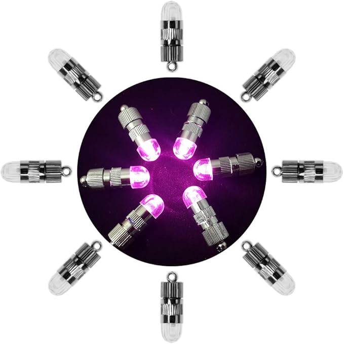 SumDirect Pack of 12/30/50/100 Colorful LED Mini Non-Blinking Lights for Paper Lanterns Balloons Floral Wedding Halloween Christmas Party Decoration Centerpieces (12, Pink)