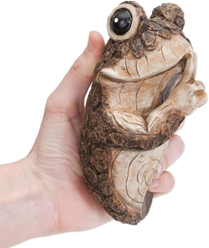 Bits and Pieces – Keep Quiet Frog Tree Peeker - Yard Decorations - Adorable Tree Sculpture - Garden Decoration - Garden Peeker Tree-Hugger Yard Art