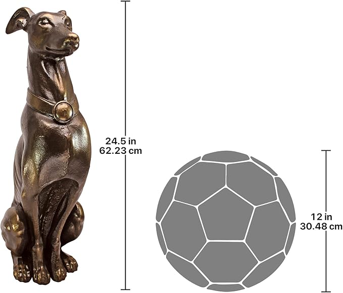 Design Toscano Greyhound Sentinel Cast Iron Dog Statue
