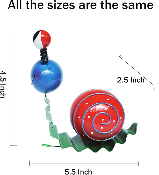 Metal Yard Art Cute Snails Garden Decor for Outside Lawn Ornaments Patio Outdoor Decorations - Set of 4(Yellow,Orange,Green,Red)