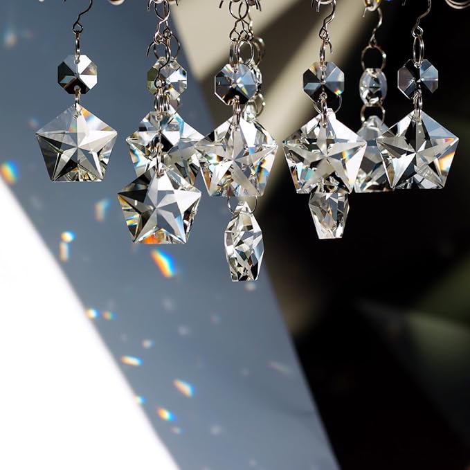 12pcs Crystal Suncatchers, Hanging Crystals Chandelier Prisms for Windows, Rainbow Maker Home Decoration