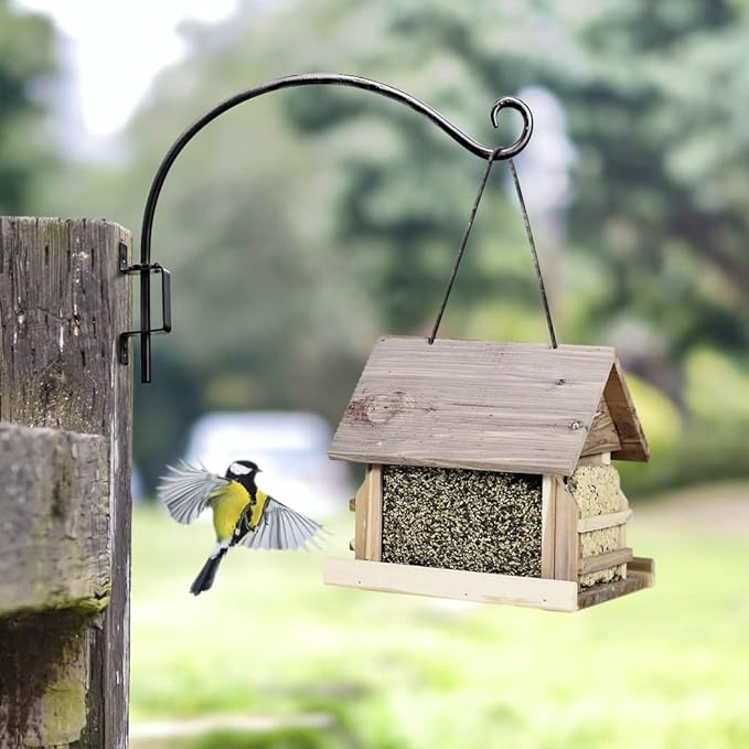 Swivel Bird Feeder Hanger Hook: Swivel Hanging Plant Bracket Outdoor - Wall Mount Swivel Hanging Hook for Bird Feeder 16Inch 2Packs