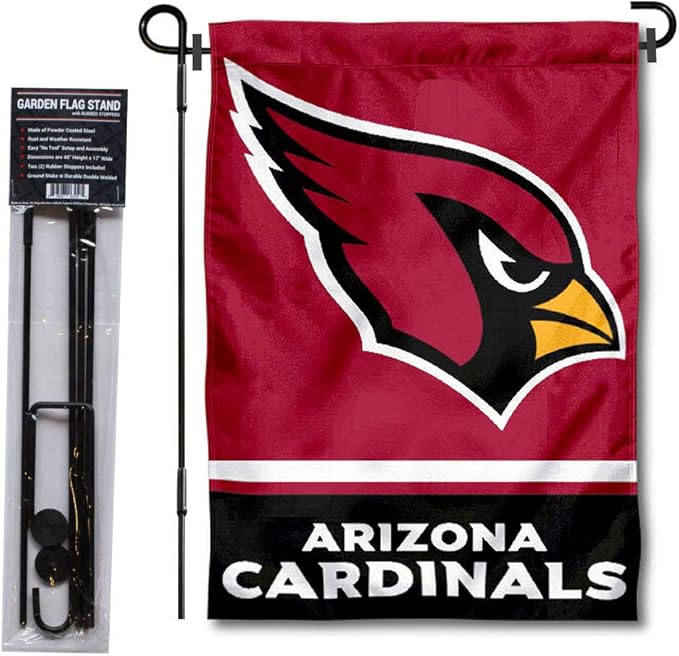 WinCraft Arizona Cardinals Garden Flag with Stand Holder