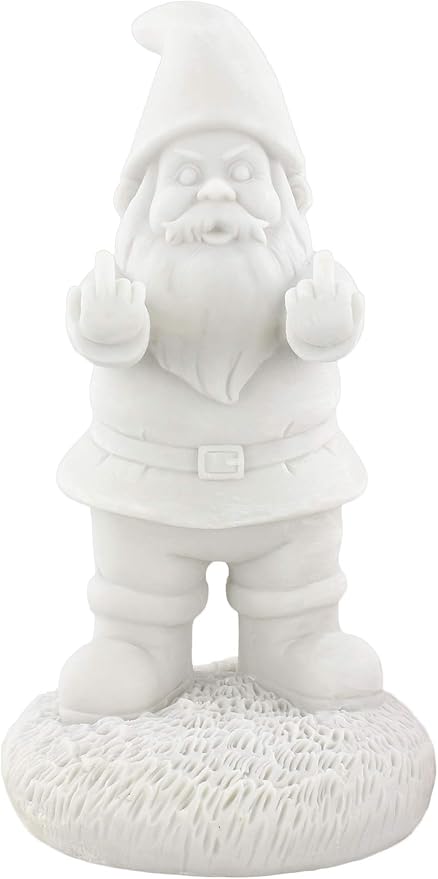 Gnometastic Gnude Gnomes - Unpainted Double Bird Garden Gnome Statue, 8.5in / DIY Paint Your Own Gnome - Funny Garden Gnomes to Paint for Adults, Outdoor or Indoor