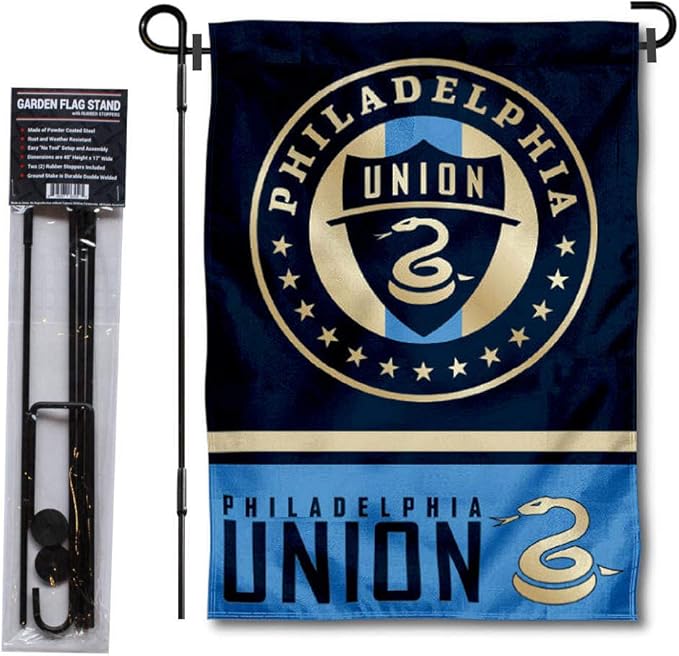 WinCraft Philadelphia Union Garden Flag with Stand Pole Holder